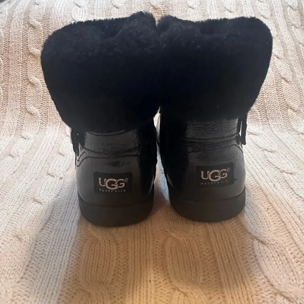 UGG Gemma patent leather boot sz 7 Black Patent Leather Uggs